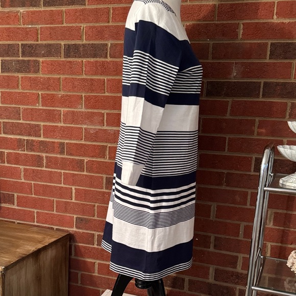 Lilly Pulitzer Navy & White Marlowe Coconut Stripe Pima Cotton Tee Shirt Dress - Picture 4 of 8